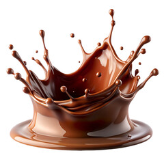 chocolate splash on white background