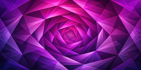 Naklejka premium Abstract Purple and Pink Geometric Spiral Design with Triangular Facets Creating a Vortex Effect