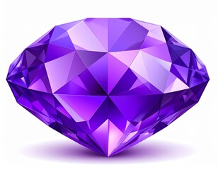 Generated image　紫色に輝くアメジスト宝石　美しいカット　光の反射