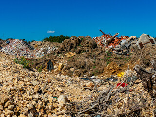 Bauschutt Häufen in einer Deponie