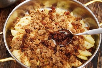 Apfelkuchen, herstellung , schritt f&uuml;r schritt, step by step 