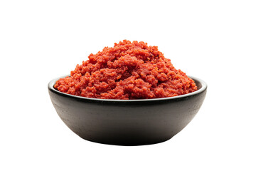 Carrot halwa in bowl isolated on transparent background