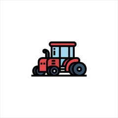 red tractor isolated on white