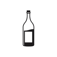 Simple outline of a bottle with a label