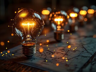 A glowing lightbulb on a map symbolizes bright ideas and strategic planning for future success