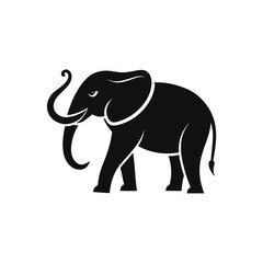 Stylized silhouette of a walking elephant