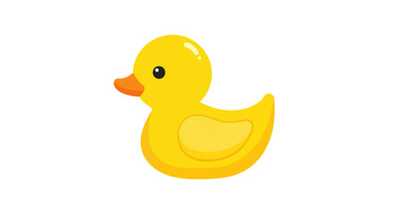 Cartoon Yellow Rubber Duck with Orange Beak.
