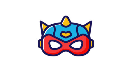 Cartoon Superhero Mask with Red and Blue Colors.