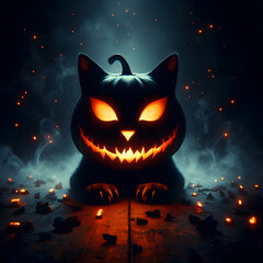 halloween background with pumpkin
