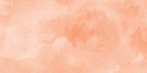 Fototapeta premium orange watercolor wash texture background, geometric rumpled triangular low poly style graphic background, soft textured on wet white paper orange watercolor.