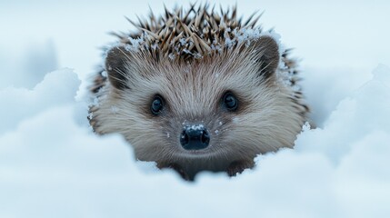 Obraz premium Hedgehog in snow