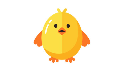Cute Cartoon Chick with Orange Accents.