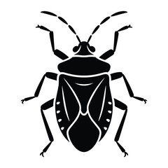 Stylized silhouette of a stink bug with detailed wing patterns