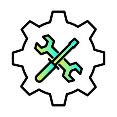 Service Tools Repair Fix Maintenance Vector Icon with Editable Stroke
