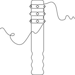 Obraz premium one line art Medieval Spike Club vector illustration. line art, one continuous line, simple, hand drawn and sketch style. for icons, symbols, signs or logos. PNG