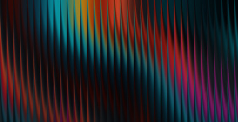 Dark abstract background with vertical lines in teal and red