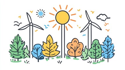 Colorful nature renewable energy