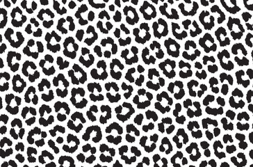 Seamless Black and White Leopard Print Pattern | Animal Skin Texture for Fashion and Design