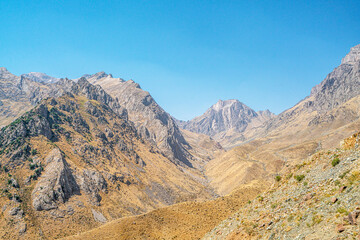 The scenic view of Reşko summit in the Sat (Cilo) mountains, Serpel and Horgedim plateau with its glaciers and glacier rivers in Hakkari, Turkey.
