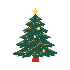 Festive Christmas Tree Illustration