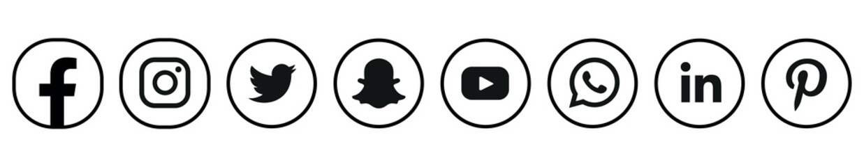 social media icons. social media logo , facebook, instagram, youtube, whatsapp, tiktok, icon