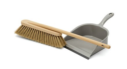 Elegant Brush and Dustpan Duo: A Timeless Cleaning Tool Set Ready to Tackle Any Mess with Style and Seamless Functionality.
