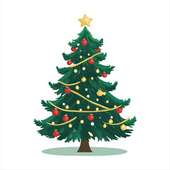 Festive Christmas tree illustration