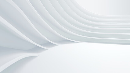 Intricate Waves Create Depth in a Minimalist White Background