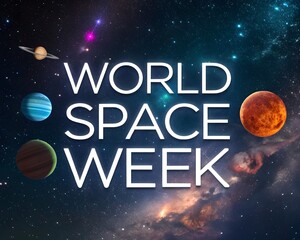 World Space Week Celebration with Planets and Astronaut