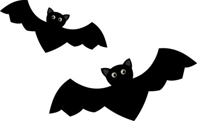 Cartoon bats Peeking from the Darkness