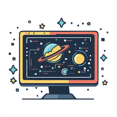 vector illustration of a computer monitor