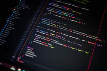 Close-up of TypeScript code handling pagination and sorting logic in a modern web application. Ideal for tech tutorials, web development projects, and software engineering visuals.