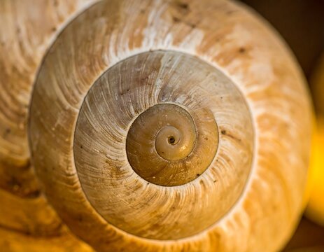 Close-up of spiral snail shell - Powered by Adobe