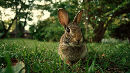 Fototapeta premium Rabbit on Grass