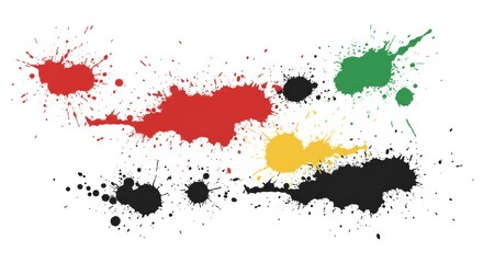 Black Paint Splatter Isolated on White Background , Ink Effects, and Creative Design Elements