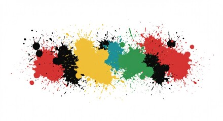 Black Paint Splatter Isolated on White Background , Ink Effects, and Creative Design Elements