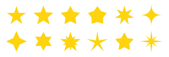 Star vector isolated icon. Stars vector icons. Stars collection. Golden Stars isolated on white background. Vector Star