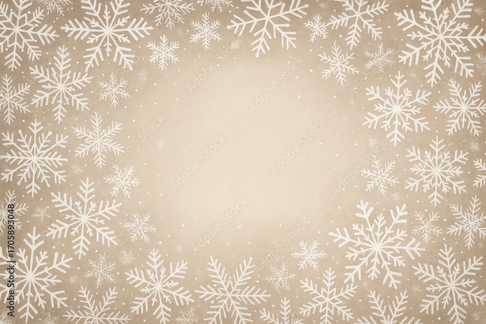 Poster elegant snowflake border design