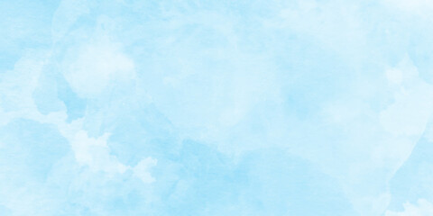 Obraz premium watercolor painting of a bright blue sky above a landscape of soft, soft texture blue watercolor wash element, turquoise color handmade illustration, blue water splash isolated, contemporary artisti 