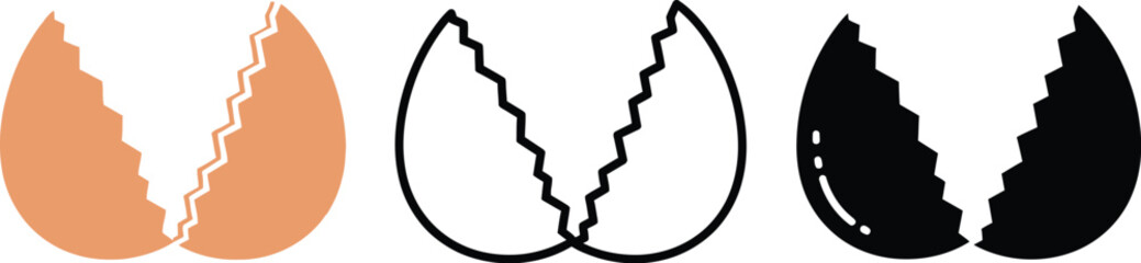 Cracked eggshell vector illustration eggshell design elements