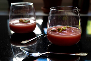 Authentic Sicilian Gelo di Melone with Pistachio Garnish
