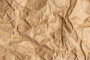 Crumpled Brown Kraft Paper Texture Background