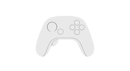 Modern Gaming Controller Silhouette with Buttons and Joysticks.