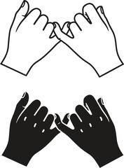 Pinky promise hand gesture vector illustration friendship art