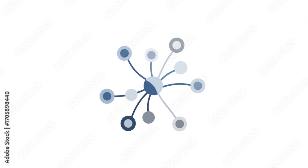 Poster network connection: abstract illustration of interconnected nodes and lines.