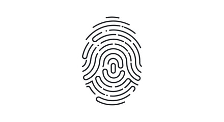 Detailed Black and White Fingerprint Graphic with Unique Ridge Patterns.