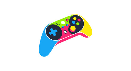 Colorful Stylized Video Game Controller Illustration Design.