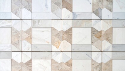 Detailed Marble Tile Pattern with Geometric Designs Concentric Polygons and Alternating Fill Close Up View Showing Texture and Light Gray Tones Elegant Background