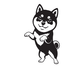 Cute Shiba Inu Standing Up