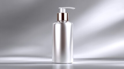 Luxury container for beauty realistic cosmetic pump display clean layout in elegant environment